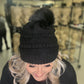Kristi's Pom Pom Hat - Black